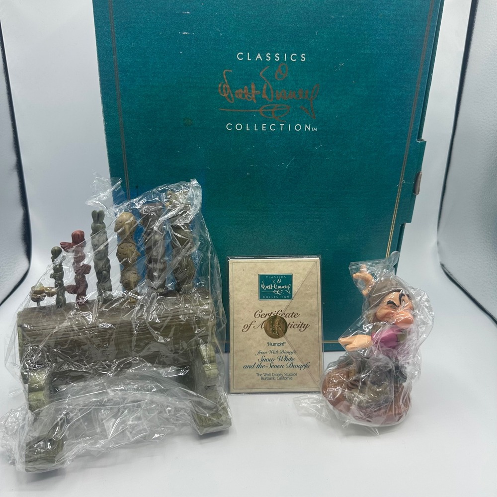 WDCC Snow White Humph! Grumpy and Organ Figurine Set with COA and Box SEALED